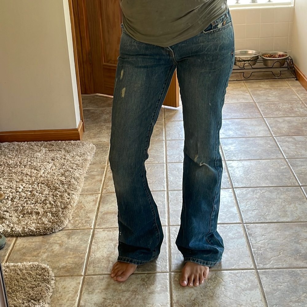Vintage Abercrombie & Fitch distressed wide leg Jeans 0R